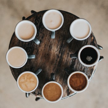 coffee cups on table