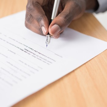 person signing contract